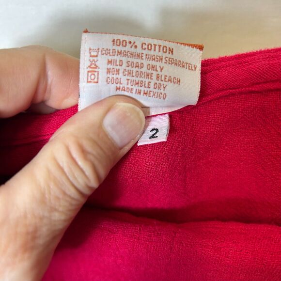 Oh My Gauze! Red Asymmetrical Blouse - Picture 10 of 15